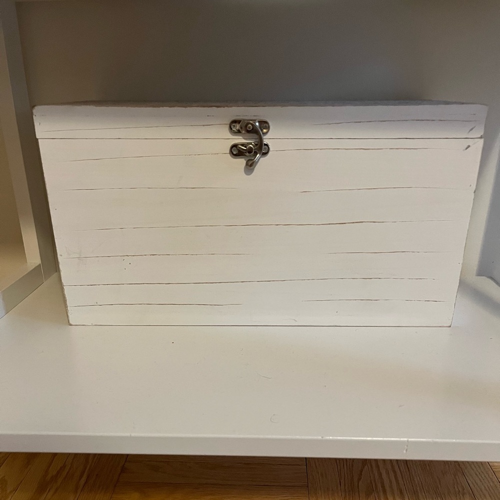 White Wooden Storage Box